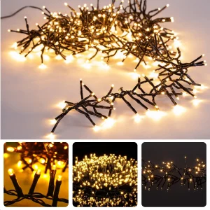 Cheqo® Kerstverlichting - Kerstlampjes - Kerstboomverlichting - LED - Warm Wit - 576 LED's - 740 cm - Timerfunctie