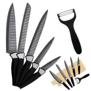 Cheqo® PRO Messenset met Chefmessen - Groentemessen - Vleesmessen - Dunschiller - RVS - Vaatwasserbestendig - Keukenmessen - Koksmessen