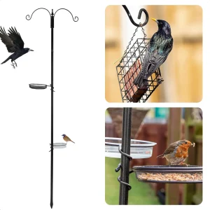 Cheqo® Vogelvoeder Station - Voederstation - Metalen Frame - Waterbadje - 189cm Hoog - 50cm Breed