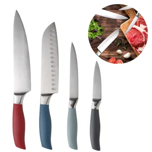 Cheqo® PRO Messenset met Chefmes - Santokumes - Schilmes - Universeel Mes - RVS - Vaatwasserbestendig - Keukenmessen - Koksmessen - 4 Delig
