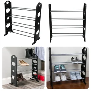 Cheqo® Schoenenrek - 4 Schappen - 65x19.5xH65cm - Staal - Opbergrek - Schoenenkast - Schoenen Opbergen