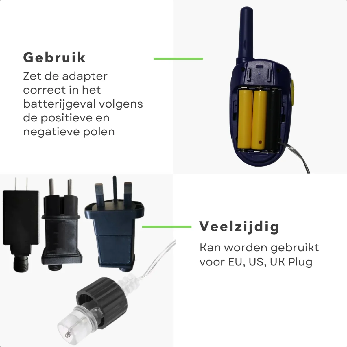 Cheqo® Batterij Adapter - AA- en AAA-batterijen - IP20 Beschermwaarde - Milieuvriendelijk - Binnen gebruik - Afbeelding 4