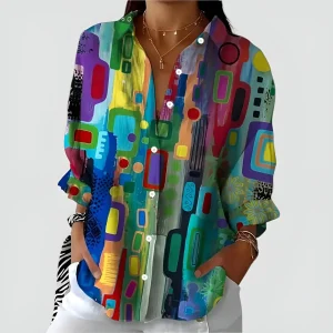 Edna™ — Blouse met Geometrisch Patroon