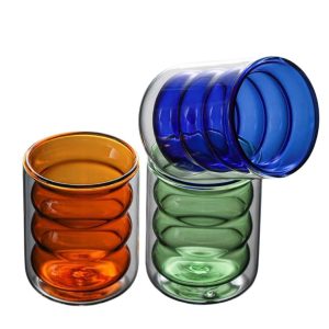 Ondula Luxe Dubbelwandige Glazen Tasse – Elegant Design voor Stijlvolle Momenten